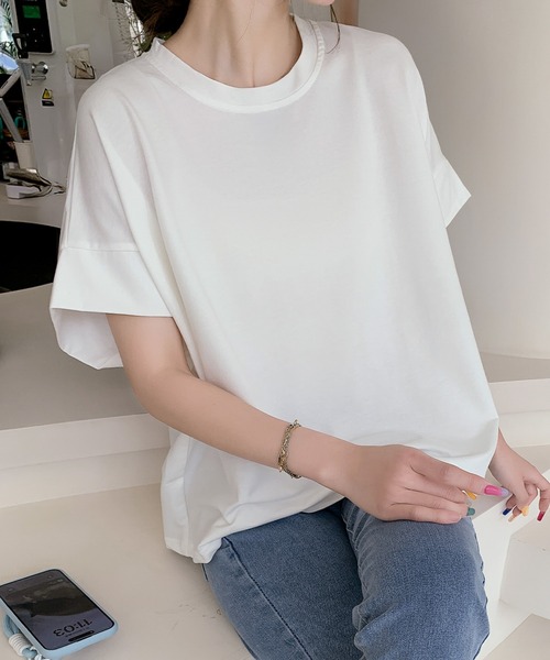 LOWO(ロワ)の「綿混フレアスリーブカットソー(Tシャツ/カットソー・レディース・モカ/ベージュ/ホワイト/グレー/ブラック・FREE)」の17枚目の写真