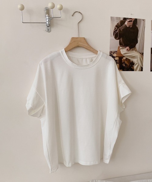 LOWO(ロワ)の「綿混フレアスリーブカットソー(Tシャツ/カットソー・レディース・モカ/ベージュ/ホワイト/グレー/ブラック・FREE)」の15枚目の写真