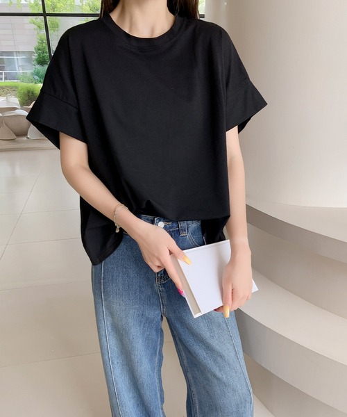 LOWO(ロワ)の「綿混フレアスリーブカットソー(Tシャツ/カットソー・レディース・モカ/ベージュ/ホワイト/グレー/ブラック・FREE)」の11枚目の写真