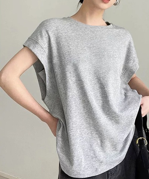 LOWO(ロワ)の「綿混フレアスリーブカットソー(Tシャツ/カットソー・レディース・モカ/ベージュ/ホワイト/グレー/ブラック・FREE)」の10枚目の写真