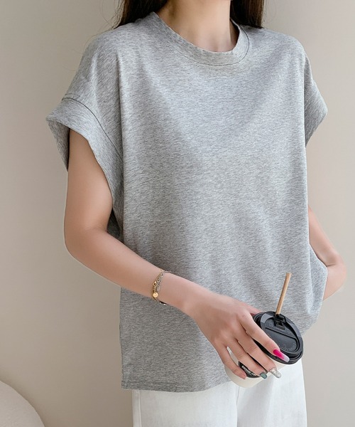 LOWO(ロワ)の「綿混フレアスリーブカットソー(Tシャツ/カットソー・レディース・モカ/ベージュ/ホワイト/グレー/ブラック・FREE)」の8枚目の写真