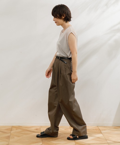 WOMEN】upper hights 2TUCK WIDE CHINO PT（チノパンツ