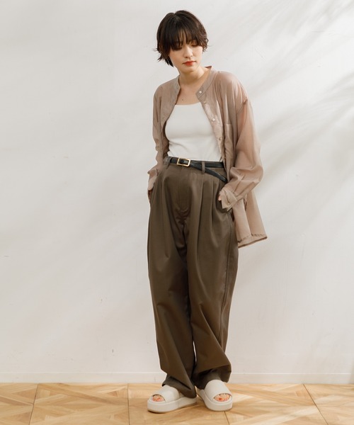 WOMEN】upper hights 2TUCK WIDE CHINO PT（チノパンツ