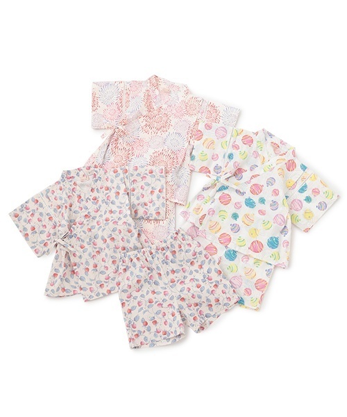 petit main（プティマイン）の「girlsアソート甚平（浴衣・キッズ・カラフル/レッド/スモークピンク・100cm/110cm/120cm/80ｃｍ/130cm/90cm）」の15枚目の写真
