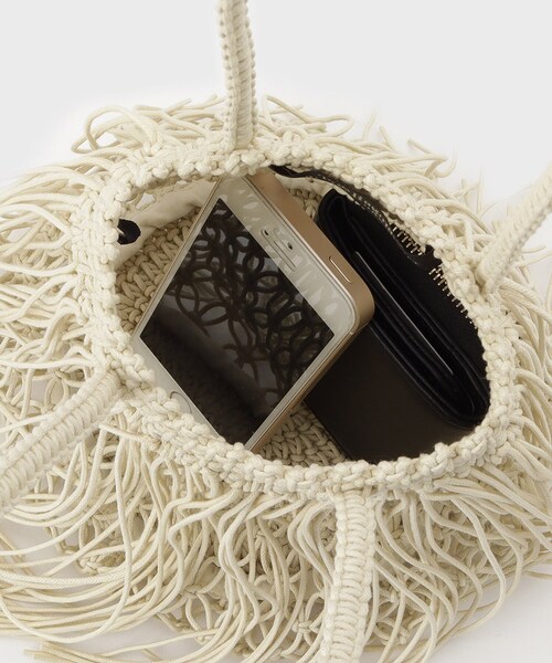 GALLEST（ギャレスト）の「【The Bagmati】フリンジバッグ（ハンドバッグ・レディース・ピンク系/オフホワイト/ブラック・00）」の10枚目の写真