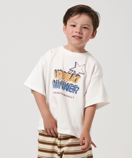 green label relaxing(グリーンレーベルリラクシング)の「ロック Tシャツ / キッズ 100cm-130cm(Tシャツ/カットソー・キッズ・ネイビー/ダークグレー/オフホワイト・100cm/130cm/110cm/120cm)」の16枚目の写真