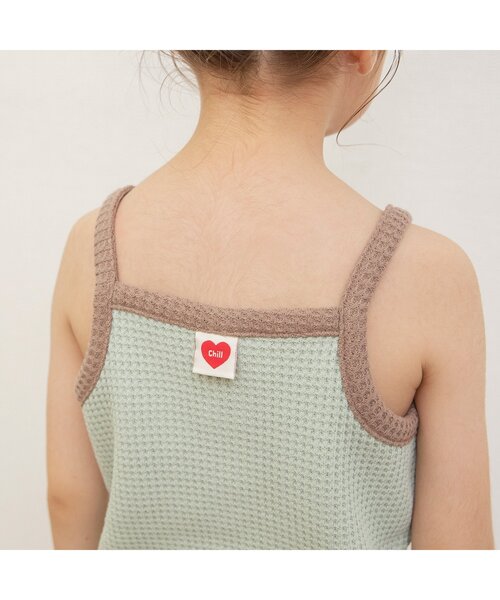 BREEZE（ブリーズ）の「【セットアップ可/ジュニア対応】ワッフルキャミ（キャミソール・キッズ・ミント/グレー/サーモンピンク・80/90/100/110/120/130/140）」の17枚目の写真