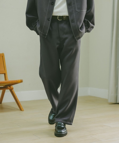 RAGEBLUE(レイジブルー)の「配色ステッチ/ワイドワークパンツ【セットアップ対応】(スラックス・メンズ・ブラウン/グレー/ブラック・SMALL/MEDIUM/LARGE)」の12枚目の写真