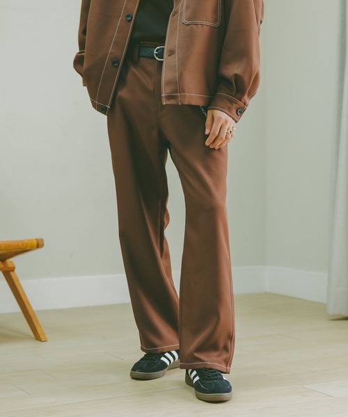 RAGEBLUE(レイジブルー)の「配色ステッチ/ワイドワークパンツ【セットアップ対応】(スラックス・メンズ・ブラウン/グレー/ブラック・SMALL/MEDIUM/LARGE)」の18枚目の写真