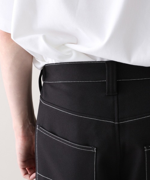 セール】配色ステッチ/ワイドワークパンツ【セットアップ対応