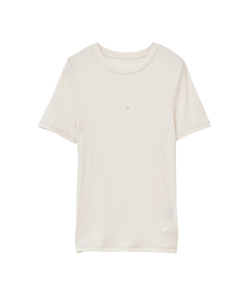 CONVERSE TOKYO(コンバーストウキョウ)の「STAR★ CUTTING SHEER TOP(Tシャツ/カットソー・レディース・オフホワイト/ブラック/ベージュ・FREE)」の15枚目の写真