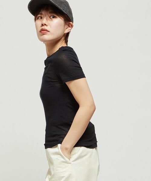 CONVERSE TOKYO(コンバーストウキョウ)の「STAR★ CUTTING SHEER TOP(Tシャツ/カットソー・レディース・オフホワイト/ブラック/ベージュ・FREE)」の14枚目の写真