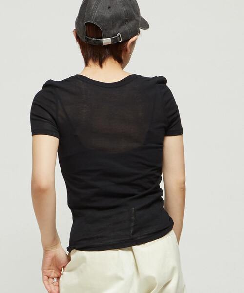 CONVERSE TOKYO(コンバーストウキョウ)の「STAR★ CUTTING SHEER TOP(Tシャツ/カットソー・レディース・オフホワイト/ブラック/ベージュ・FREE)」の13枚目の写真