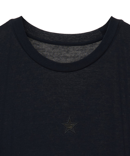 CONVERSE TOKYO(コンバーストウキョウ)の「STAR★ CUTTING SHEER TOP(Tシャツ/カットソー・レディース・オフホワイト/ブラック/ベージュ・FREE)」の8枚目の写真