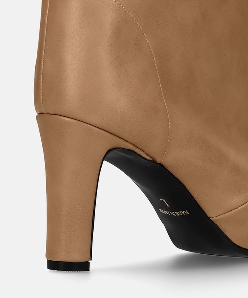 ポインテッドトゥ ワイドシャフト ロングブーツ (8.0cmヒール)（ブーツ