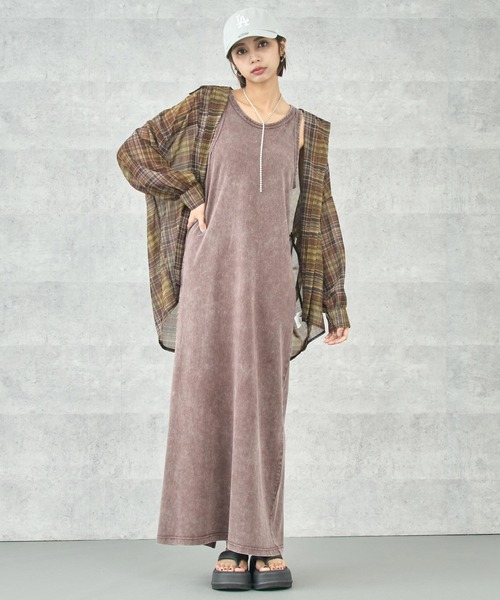 ANAP（アナップ）の「ケミカルウォッシュ タンク ロングワンピース（ワンピース・レディース・ブラウン/ライトグレー/ブラック系その他・FREE）」の13枚目の写真