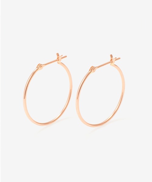 美品☆ESTELLEエステールBLOOM K10WGフープピアス ピアス レディース