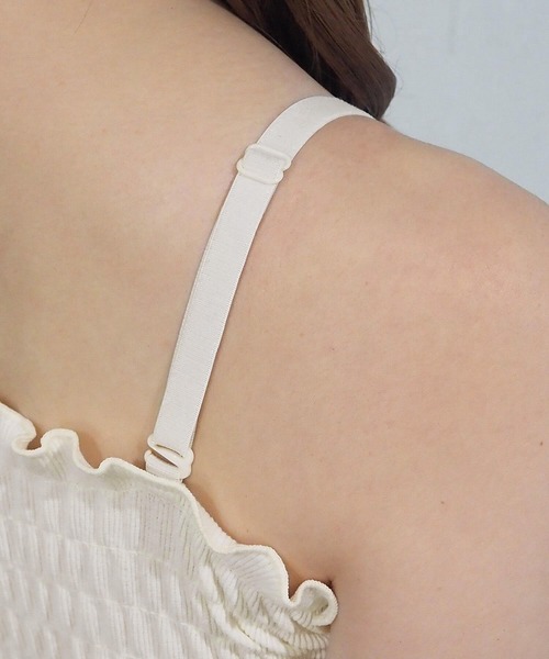 tiptop(ティップトップ)の「カップ付シャーリングキャミソール(キャミソール・レディース・ブラック/レッド/アイボリー・FREE)」の8枚目の写真