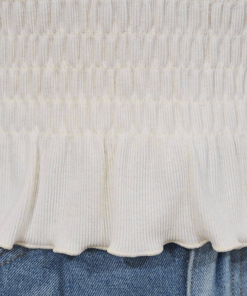 tiptop(ティップトップ)の「カップ付シャーリングキャミソール(キャミソール・レディース・ブラック/レッド/アイボリー・FREE)」の7枚目の写真