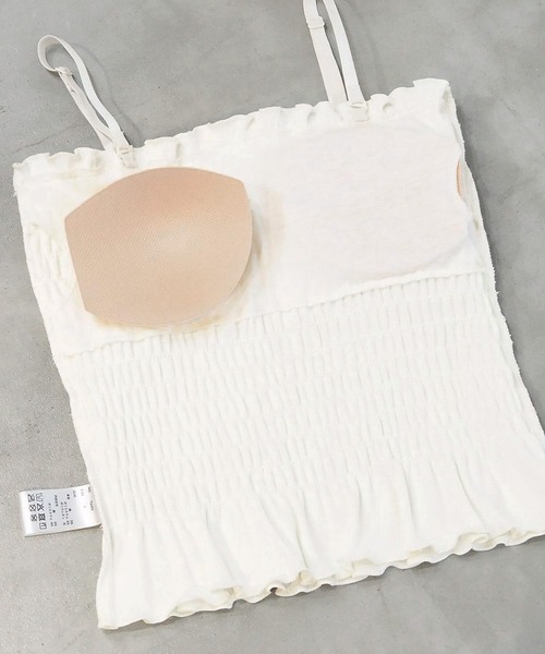 tiptop(ティップトップ)の「カップ付シャーリングキャミソール(キャミソール・レディース・ブラック/レッド/アイボリー・FREE)」の4枚目の写真