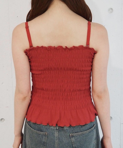 tiptop(ティップトップ)の「カップ付シャーリングキャミソール(キャミソール・レディース・ブラック/レッド/アイボリー・FREE)」の20枚目の写真