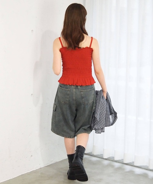 tiptop(ティップトップ)の「カップ付シャーリングキャミソール(キャミソール・レディース・ブラック/レッド/アイボリー・FREE)」の22枚目の写真