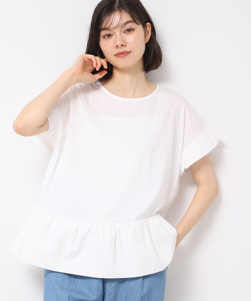 Dessin(デッサン)の「◆【洗える】ラッフルドッキングカットソー(Tシャツ/カットソー・レディース・ネイビー/ホワイト系/オリーブ・02/03/01)」の5枚目の写真