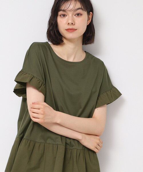 Dessin(デッサン)の「◆【洗える】ラッフルドッキングカットソー(Tシャツ/カットソー・レディース・ネイビー/ホワイト系/オリーブ・02/03/01)」の8枚目の写真