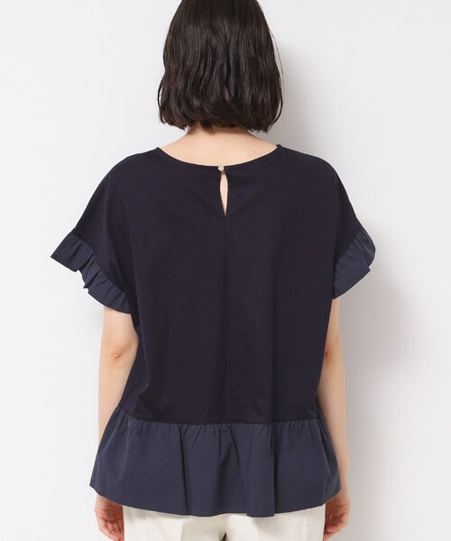 Dessin(デッサン)の「◆【洗える】ラッフルドッキングカットソー(Tシャツ/カットソー・レディース・ネイビー/ホワイト系/オリーブ・02/03/01)」の18枚目の写真