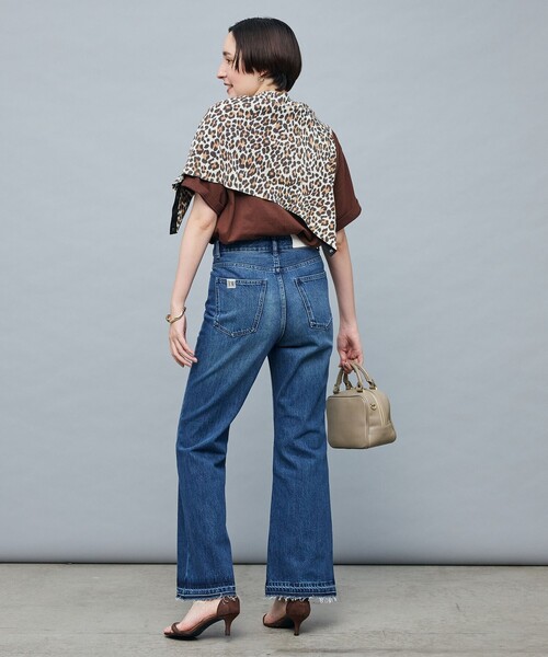 Rie Miller(リエミラー)の「【RM denim】ハイウエストソフトフレアデニム(デニムパンツ・レディース・インディゴブルー/ブラック・L/M/S/XS)」の4枚目の写真