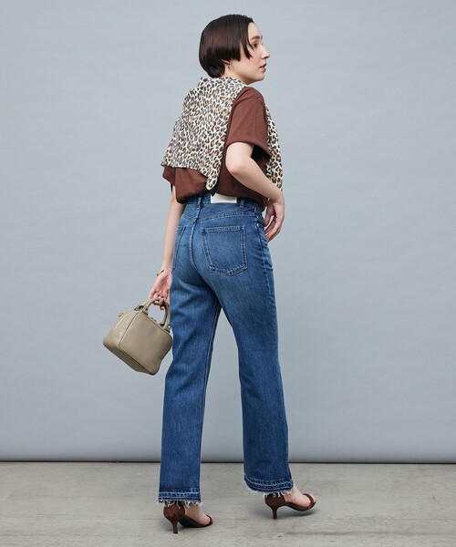 RM denim】ハイウエストソフトフレアデニム（デニムパンツ）｜Rie