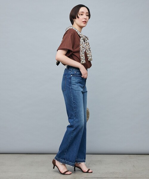 Rie Miller(リエミラー)の「【RM denim】ハイウエストソフトフレアデニム(デニムパンツ・レディース・インディゴブルー/ブラック・L/M/S/XS)」の6枚目の写真