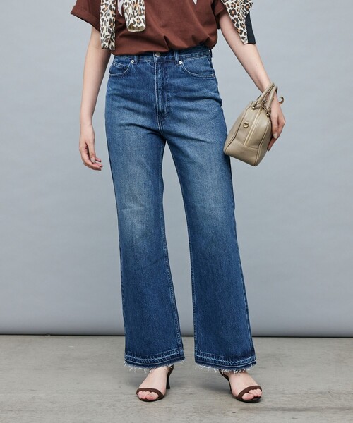 RM denim】ハイウエストソフトフレアデニム（デニムパンツ