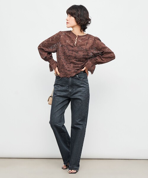 Rie Miller(リエミラー)の「【RM denim】ハイウエストソフトフレアデニム(デニムパンツ・レディース・インディゴブルー/ブラック・L/M/S/XS)」の20枚目の写真