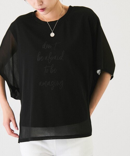 Jayro(ジャイロ)の「シースルー重ねプルオーバー(Tシャツ/カットソー・レディース・ホワイト系その他/ブラック・M)」の3枚目の写真