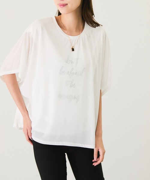 セール】シースルー重ねプルオーバー（Tシャツ/カットソー