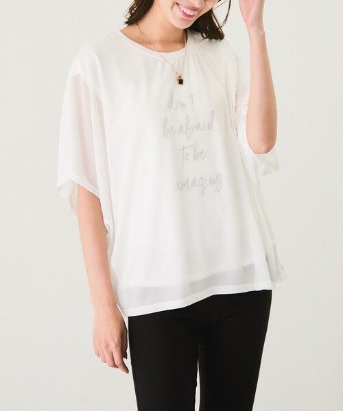 セール】シースルー重ねプルオーバー（Tシャツ/カットソー