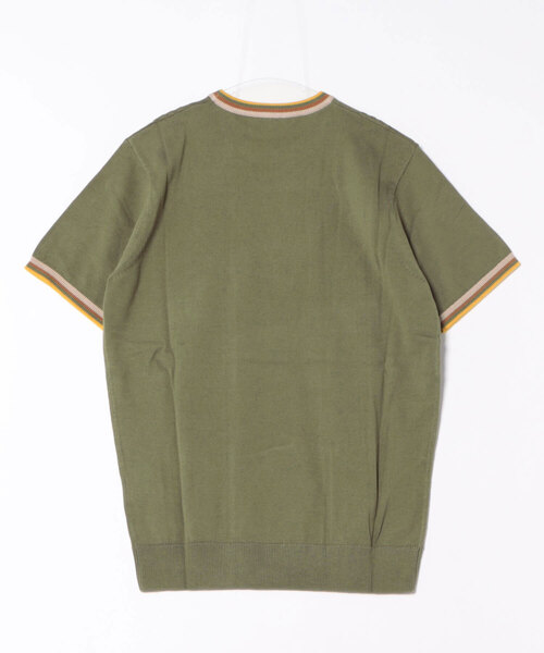Gabicci(ガビッチ)の「Gabicci サターン コントラスト ティップド クルーニットTシャツ(Tシャツ/カットソー・メンズ・カーキ/ネイビー/ホワイト・MEDIUM/LARGE)」の16枚目の写真