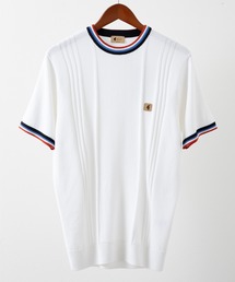 Gabicci サターン コントラスト ティップド クルーニットTシャツ