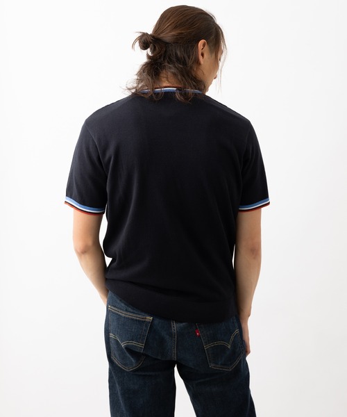 Gabicci(ガビッチ)の「Gabicci サターン コントラスト ティップド クルーニットTシャツ(Tシャツ/カットソー・メンズ・カーキ/ネイビー/ホワイト・MEDIUM/LARGE)」の5枚目の写真