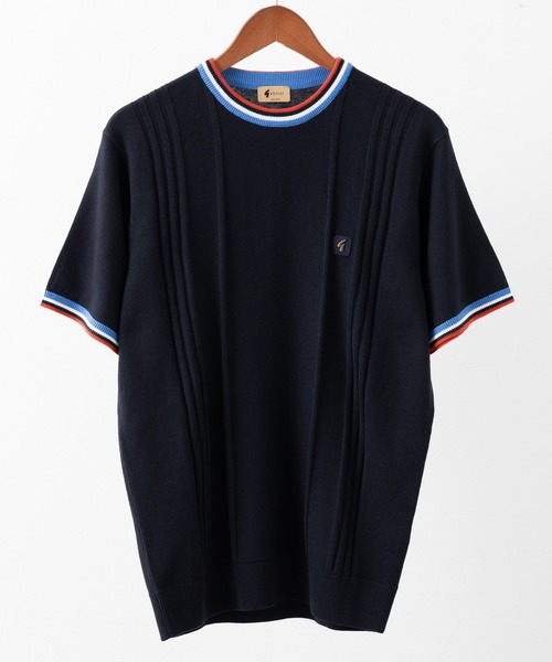 Gabicci(ガビッチ)の「Gabicci サターン コントラスト ティップド クルーニットTシャツ(Tシャツ/カットソー・メンズ・カーキ/ネイビー/ホワイト・MEDIUM/LARGE)」の6枚目の写真