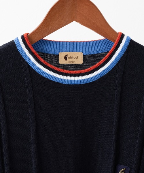 Gabicci(ガビッチ)の「Gabicci サターン コントラスト ティップド クルーニットTシャツ(Tシャツ/カットソー・メンズ・カーキ/ネイビー/ホワイト・MEDIUM/LARGE)」の7枚目の写真