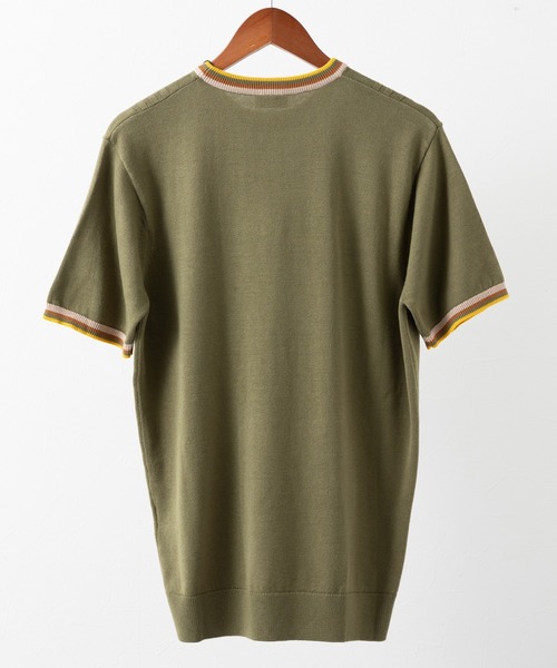 Gabicci(ガビッチ)の「Gabicci サターン コントラスト ティップド クルーニットTシャツ(Tシャツ/カットソー・メンズ・カーキ/ネイビー/ホワイト・MEDIUM/LARGE)」の13枚目の写真
