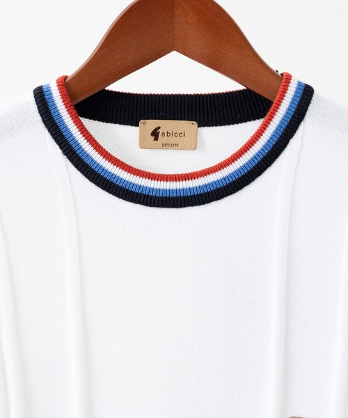 Gabicci(ガビッチ)の「Gabicci サターン コントラスト ティップド クルーニットTシャツ(Tシャツ/カットソー・メンズ・カーキ/ネイビー/ホワイト・MEDIUM/LARGE)」の14枚目の写真