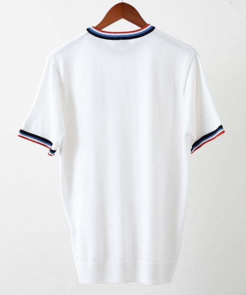 Gabicci(ガビッチ)の「Gabicci サターン コントラスト ティップド クルーニットTシャツ(Tシャツ/カットソー・メンズ・カーキ/ネイビー/ホワイト・MEDIUM/LARGE)」の15枚目の写真