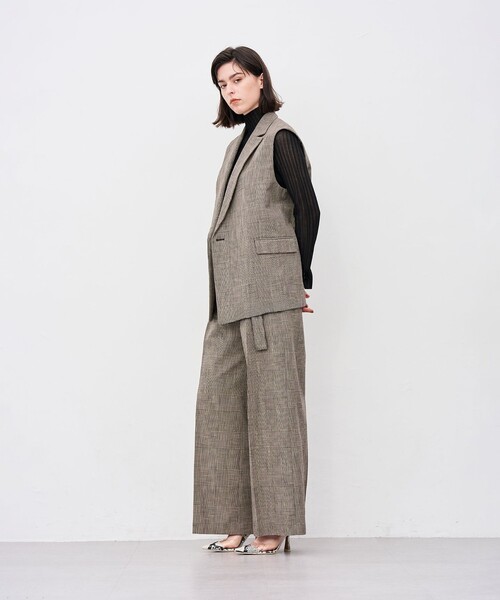 uncrave(アンクレイヴ)の「グレンチェック ワイドパンツ(その他パンツ・レディース・ライトグレー系5/ブラウン系5・1/0/2)」の7枚目の写真