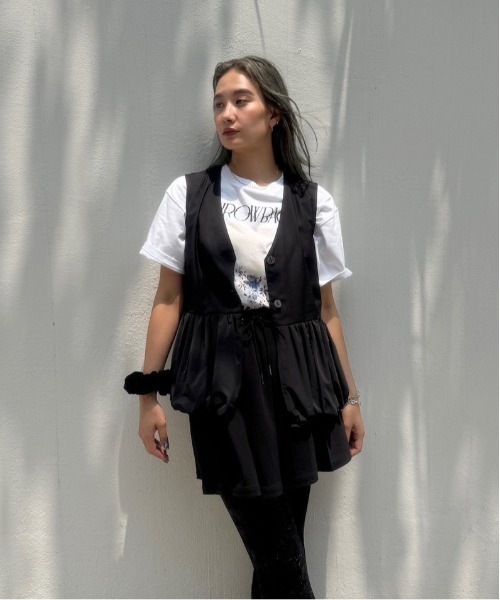PEPLUM BALLOON BACK OPEN VEST（ベスト）｜Ameri（アメリ）の