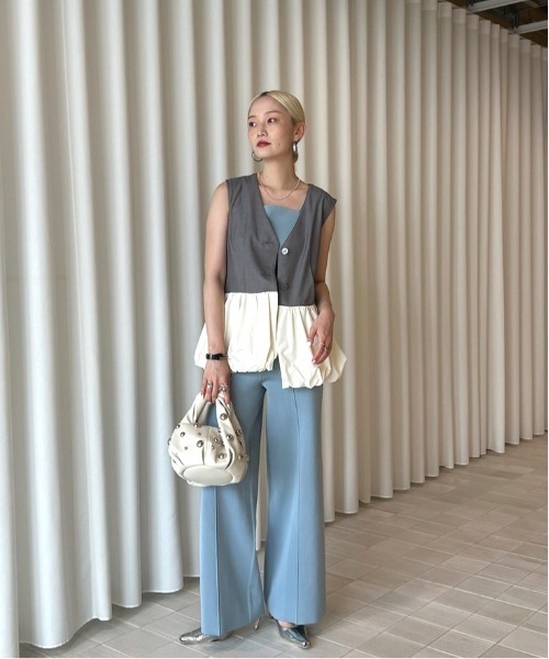 トップス AMERI PEPLUM BALLOON BACK OPEN VEST PEPLUM BALLOON BACK OPEN VEST（ベスト）｜Ameri（アメリ）の