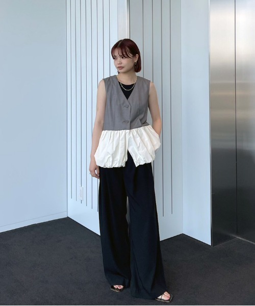 PEPLUM BALLOON BACK OPEN VEST（ベスト）｜Ameri（アメリ）の