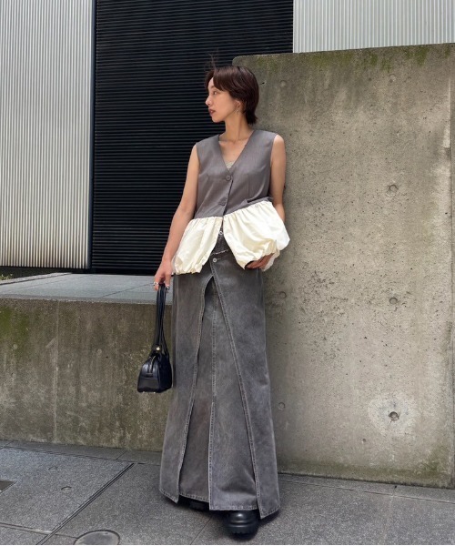 トップス AMERI PEPLUM BALLOON BACK OPEN VEST PEPLUM BALLOON BACK OPEN VEST（ベスト）｜Ameri（アメリ）の